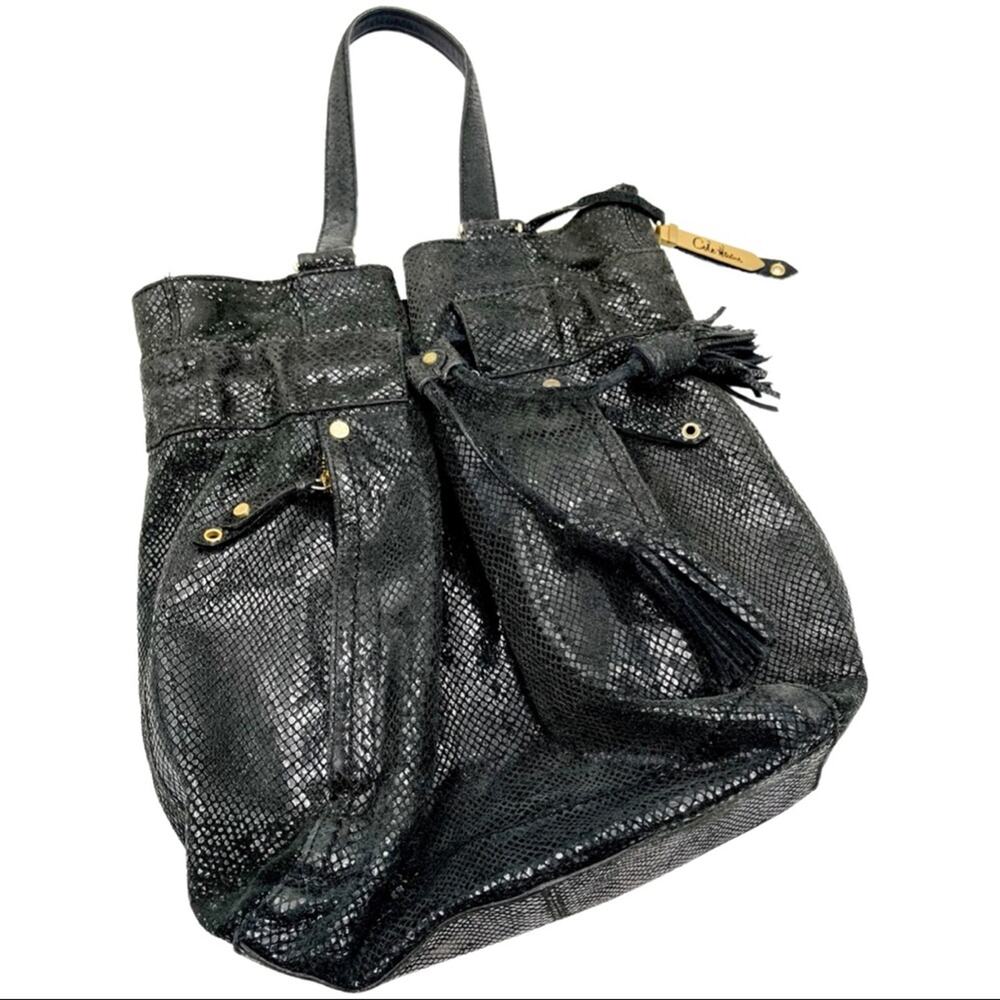 COLE HAAN black leather shoulder bag tote
